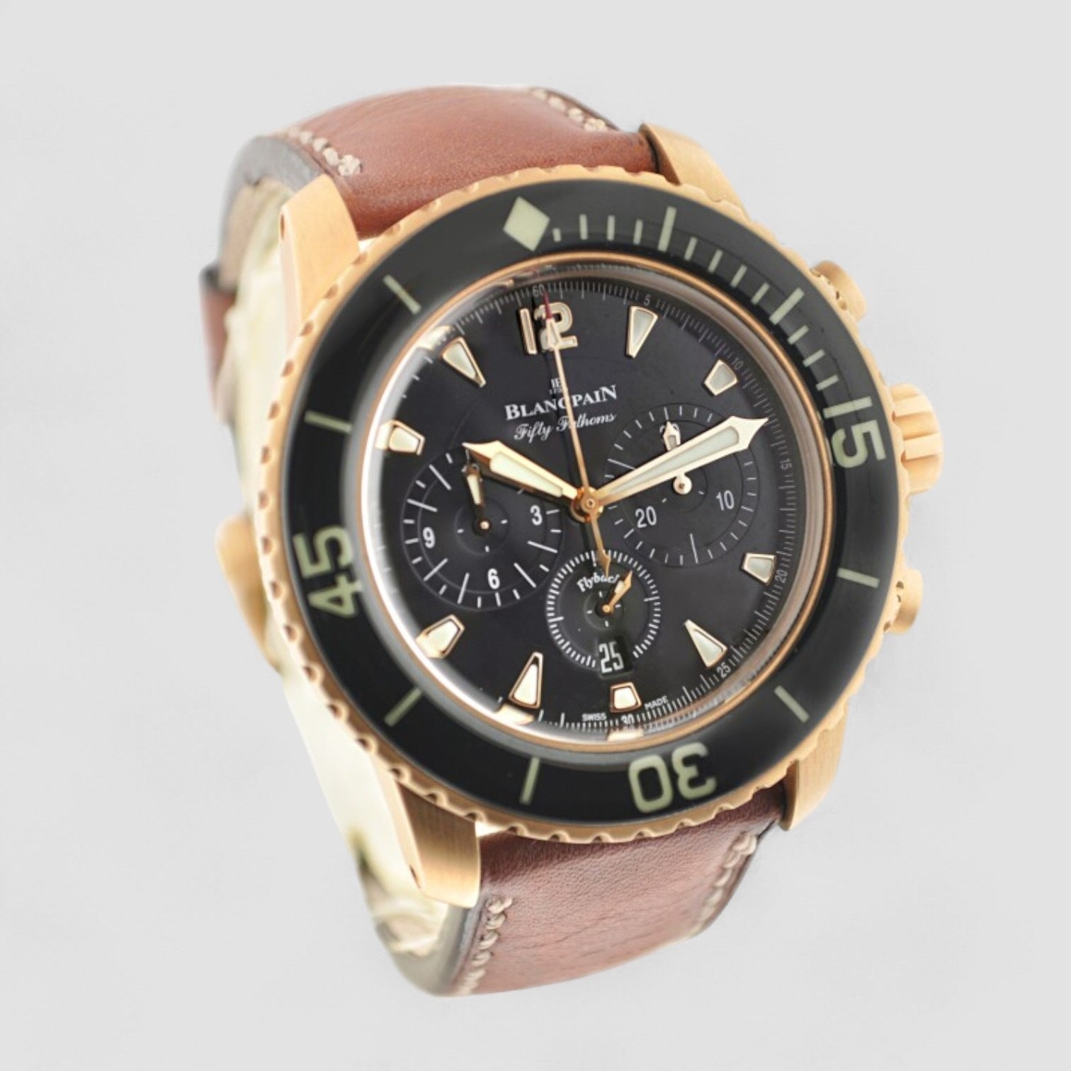 Fifty Fathoms Flyback Chronograph Black Dial 18K RG 2024