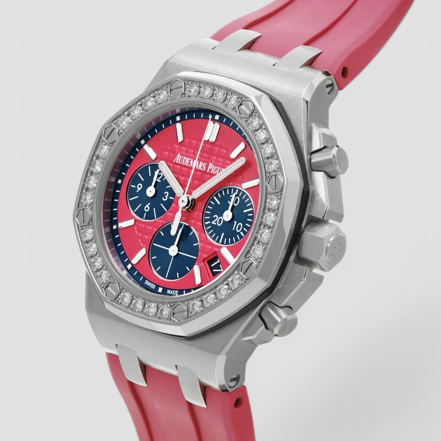 Royal Oak Offshore Chronograph Automatic Diamond Pink Dial Ladies Watch