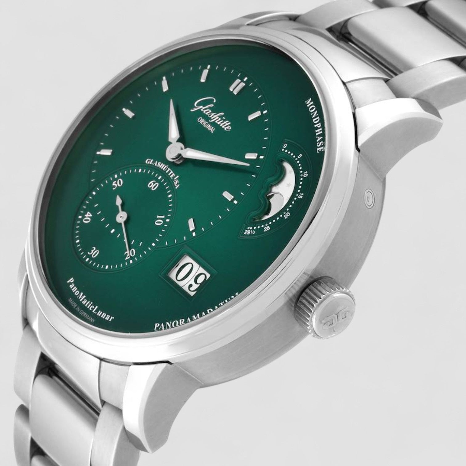 PanoMaticLunar Steel Automatic Mens Watch