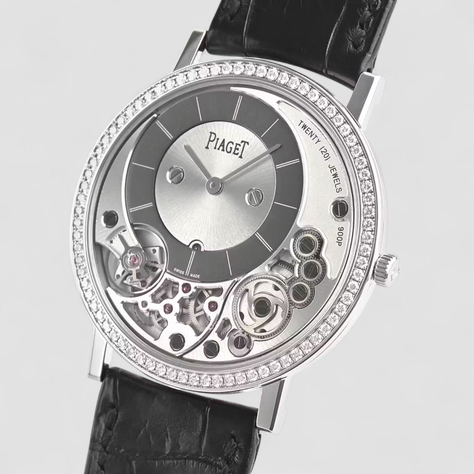 900P 18L White Gold Diamond Bezel ULTRA THIN