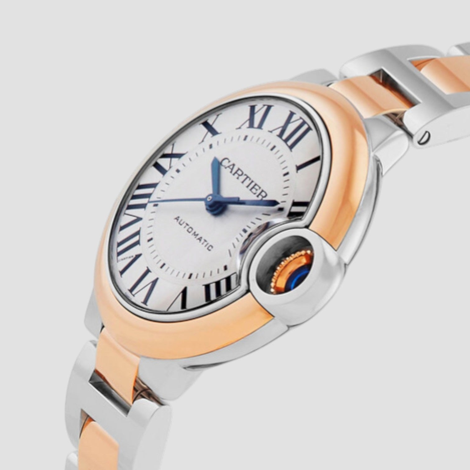 Ballon Bleu 36 Automatic 18kt Rose Gold and Stainless Steel Silver Dial Ladies Watch