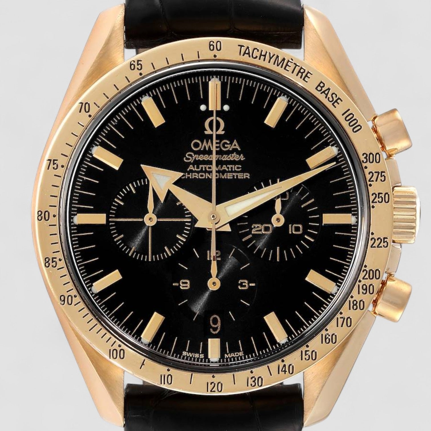 Speedmaster Broad Arrow Yellow Gold Mens Watch