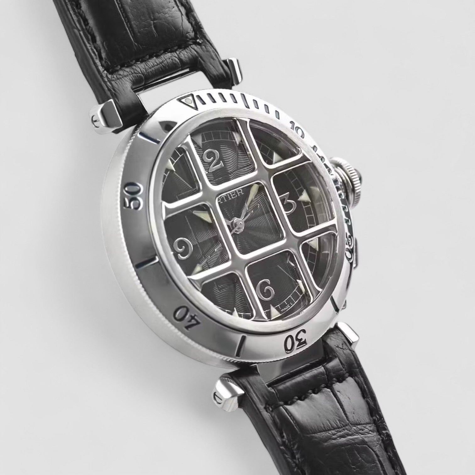 Pashagrit 950 PlatinumBezel black Dial Automatic Men's Watch