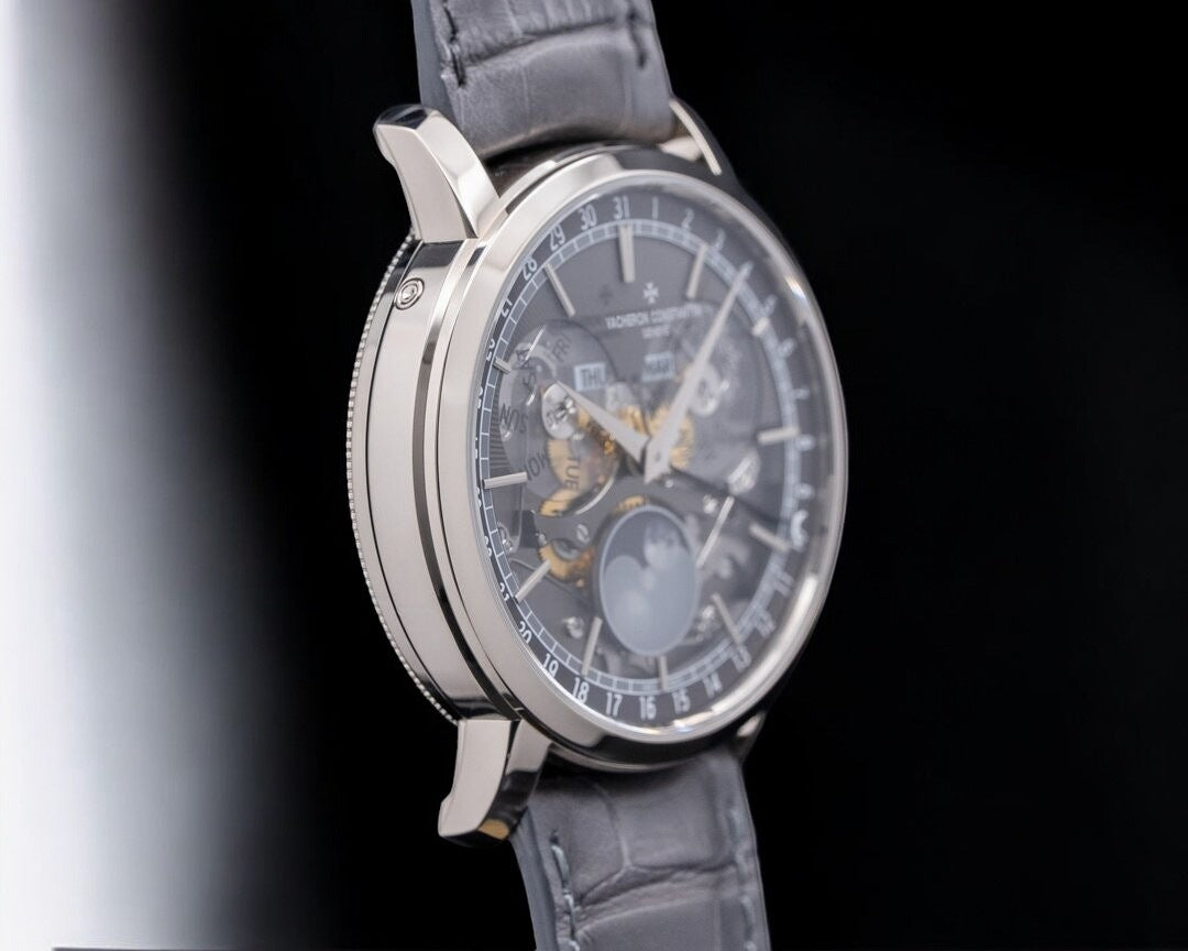 Traditionnelle Complete Calendar Openface 18K White Gold