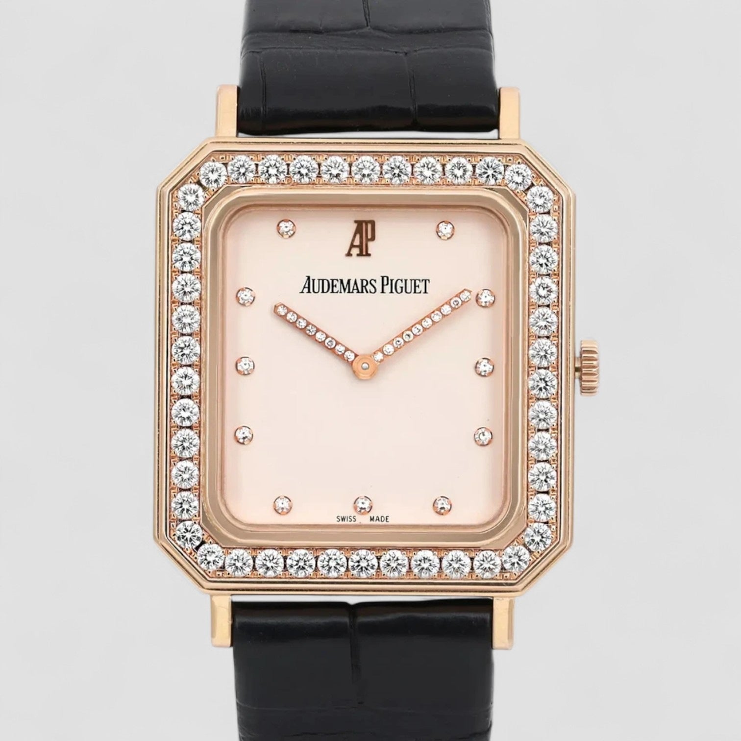 Rose Gold Diamonds Cream Dial Watch 29MM