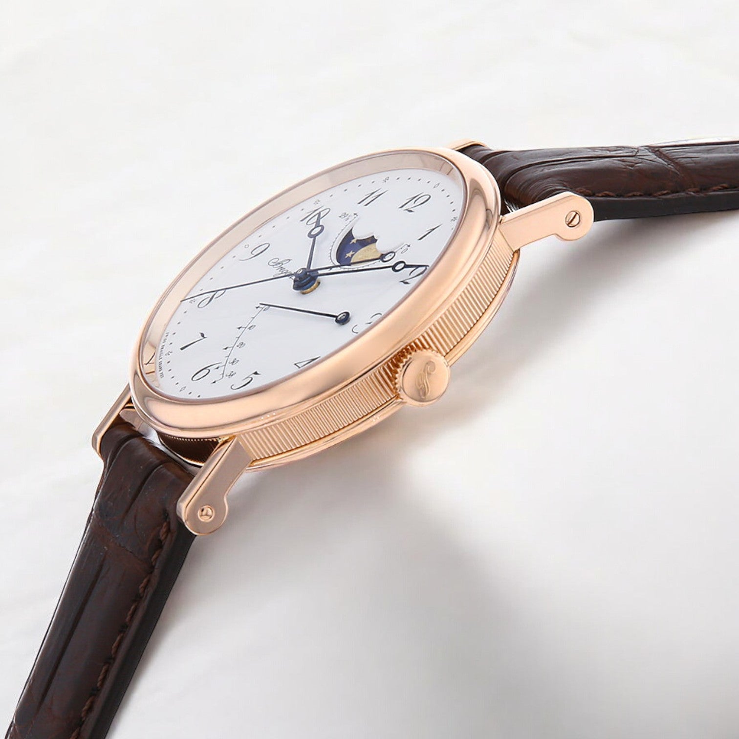 Classique Moonphase 18K Rose Gold Enamel Dial