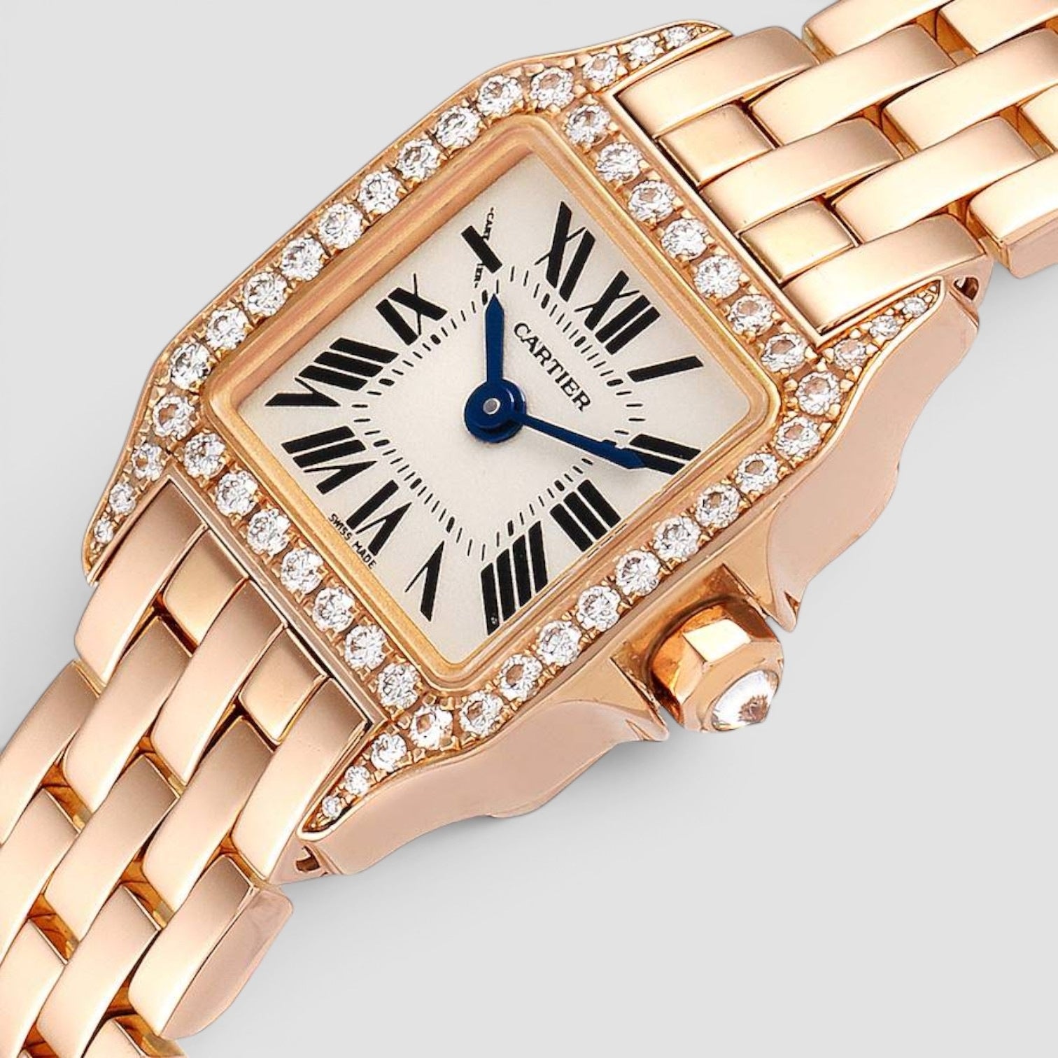 Santos Demoiselle Mini 18K Rose Gold Diamond-Set