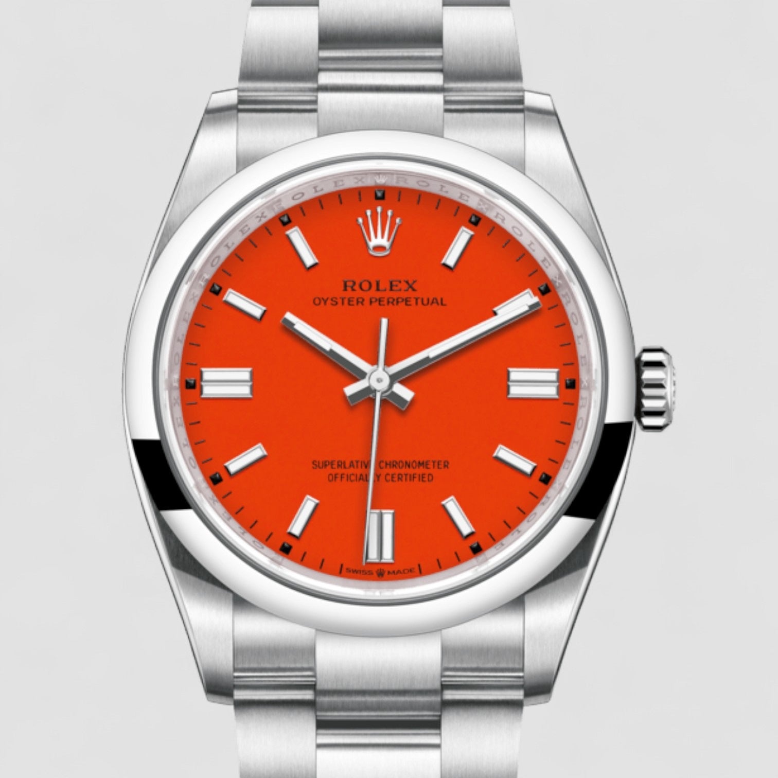 Oyster Perpetual 36 Oystersteel Coral Red Unisex Watch