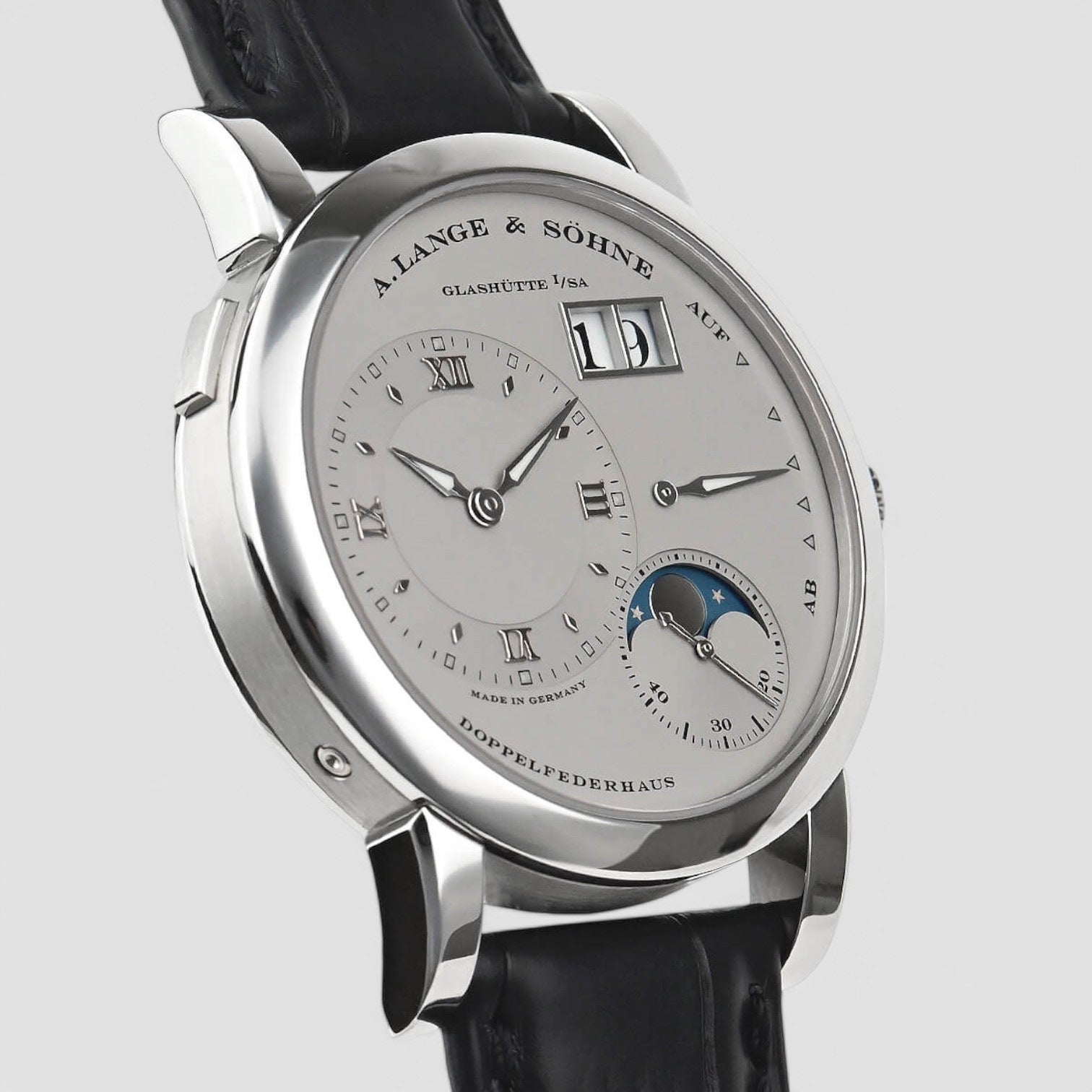 Lange 1 Moon Platinum Silver Dial