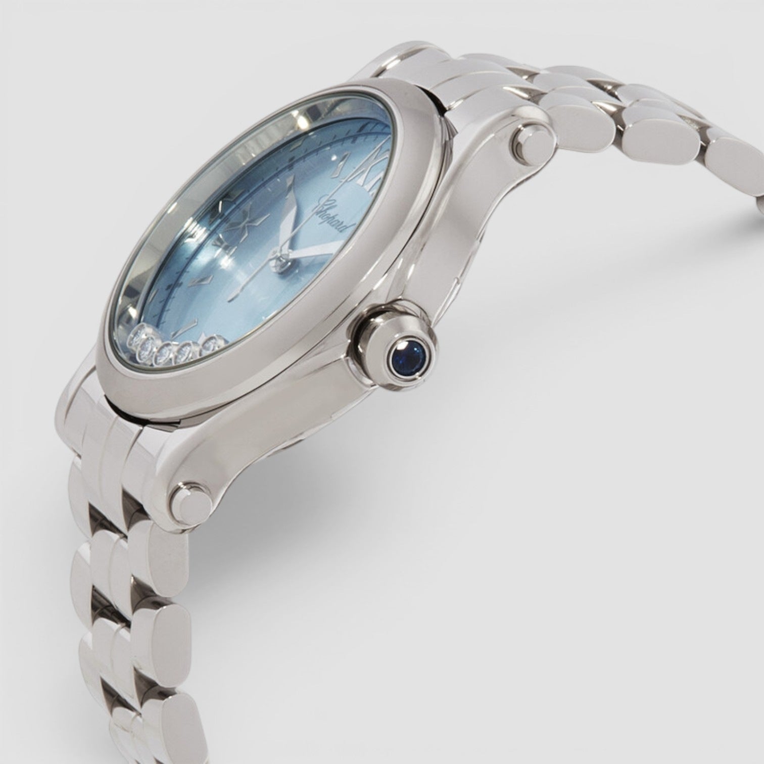 Happy Sport 36mm Steel Blue Dial Diamond