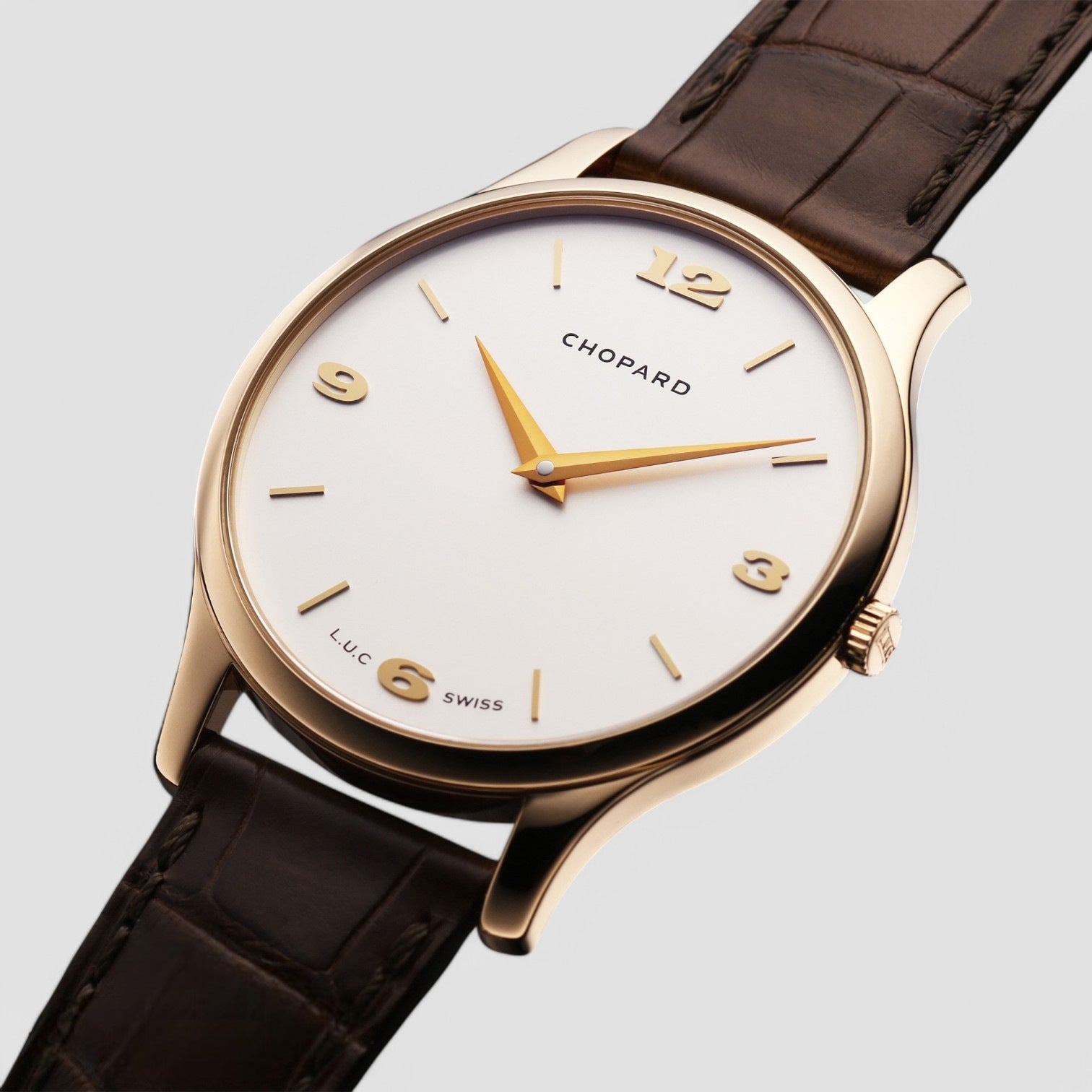 L.U.C Classic XP White Dial Rose Gold Men's Watch