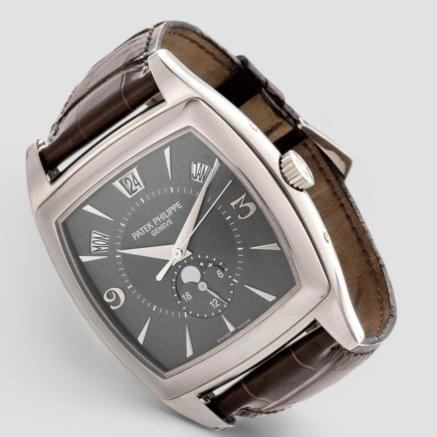 Gondolo Calendario 5135G 18K White Gold Grey Dial