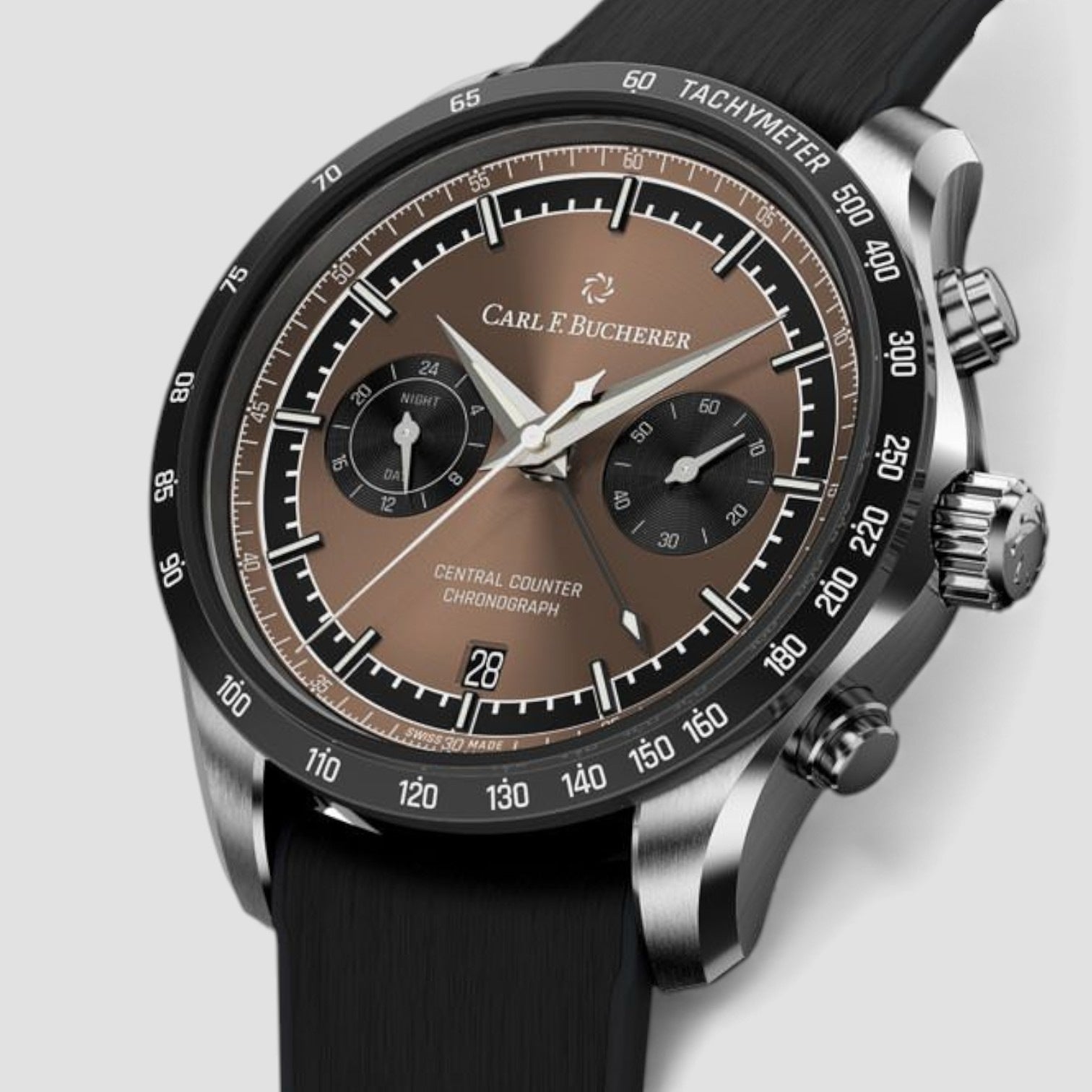 Manero Central Counter Automatic Brown Dial