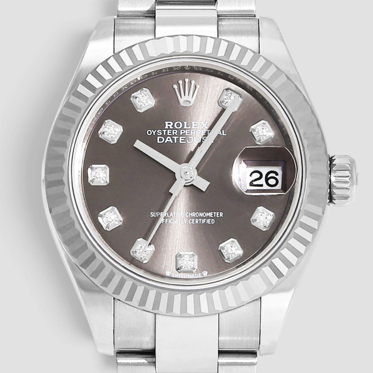 Lady-Datejust 28 Grey Diamond Dial Oyster
