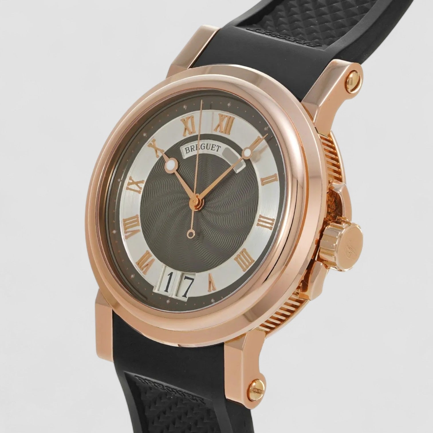 Marine Automatic Big Date 18K Rose Gold / Rubber
