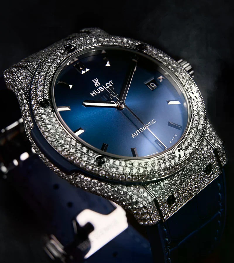 Classic Fusion 45 mm – Blue Titanium – Custom Diamond-Set Iced out