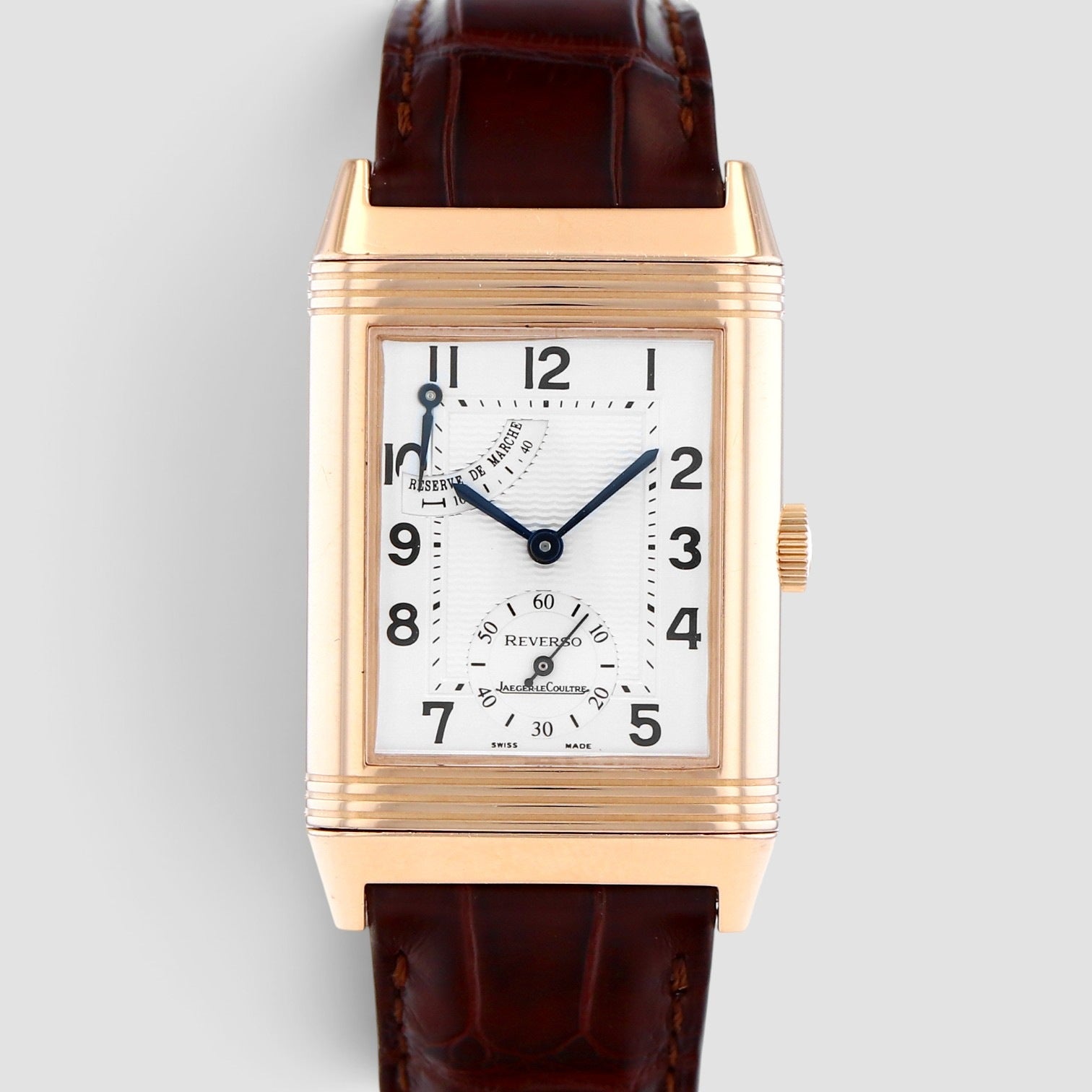 Reverso Grande Taille 26mm Rose Gold Silver Dial