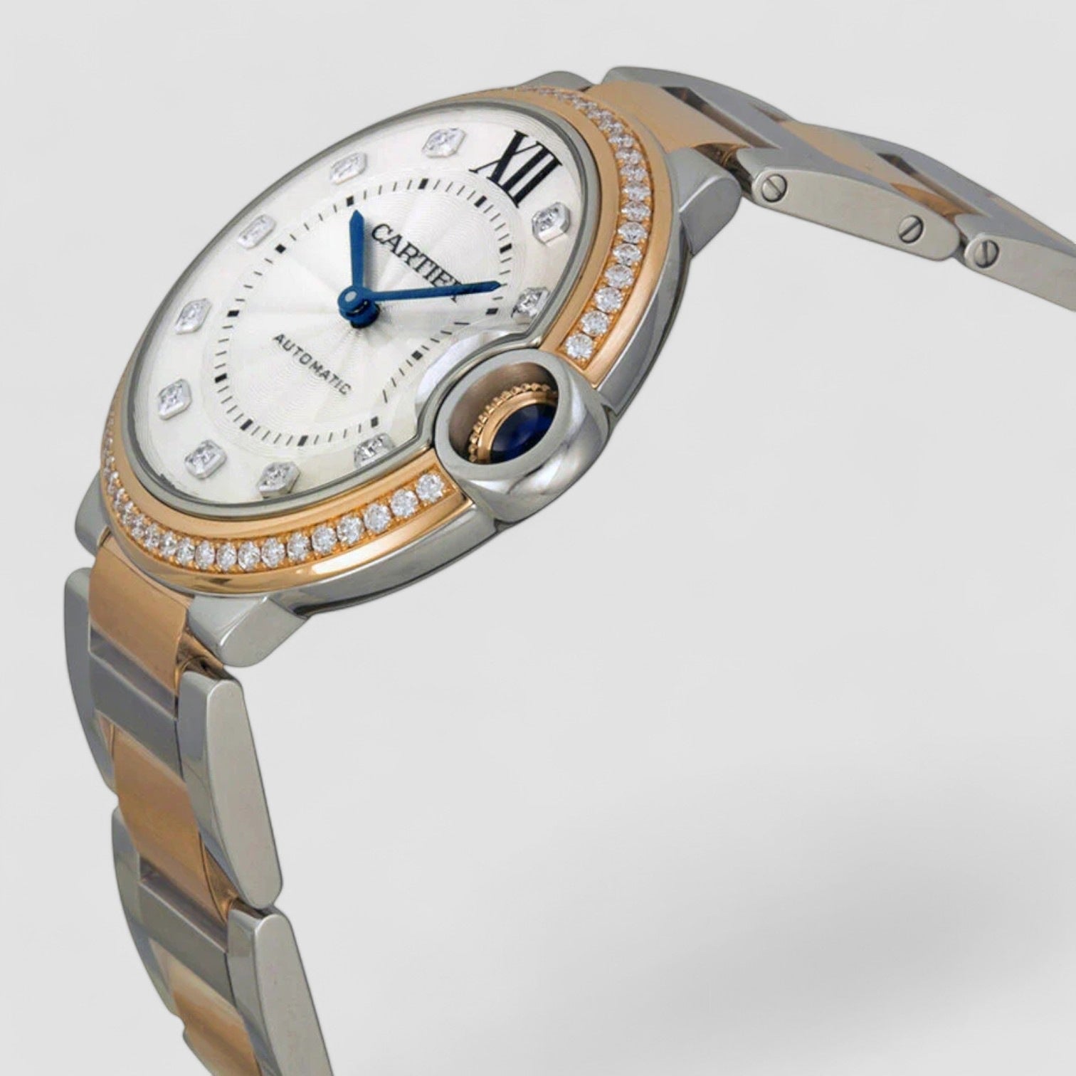 Ballon Bleu Silver Diamond Dial Steel and Rose Gold Ladies Watch