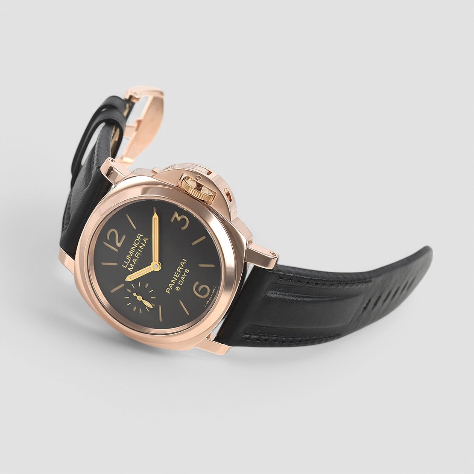 Luminor Marina Brown Dial 18kt Rose Gold Men's Watch