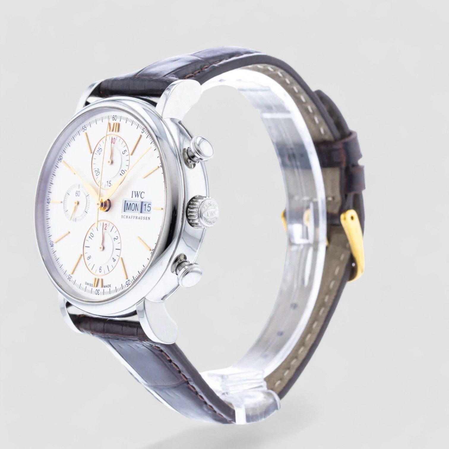 Portofino Chronograph SS Silver Dial Tang Buckle
