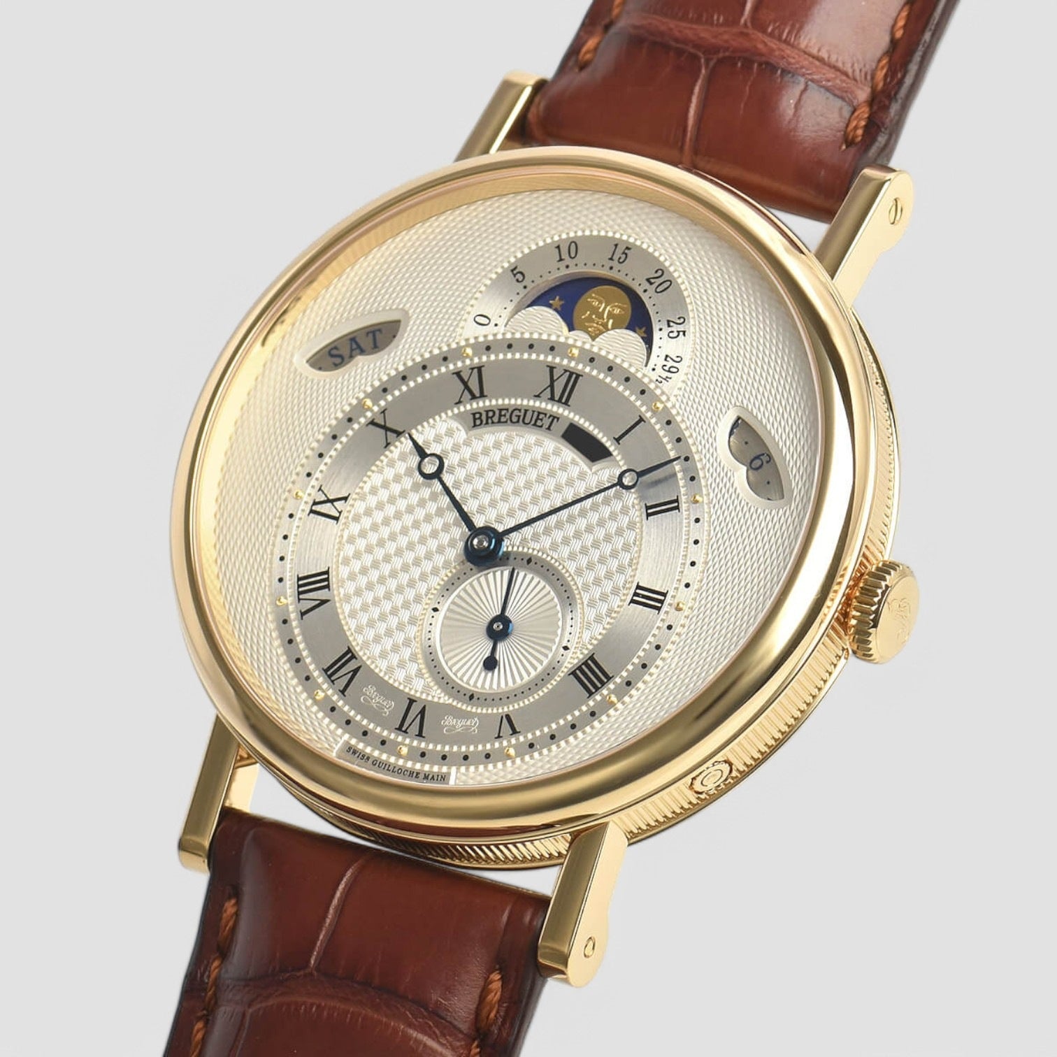 Classique Day & Date Moonphase 18K Yellow Gold Silver Dial