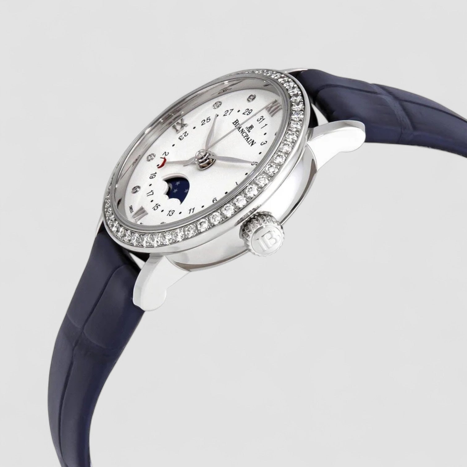 Villeret Quantieme Phases de Lune Automatic Diamond Ladies Watch