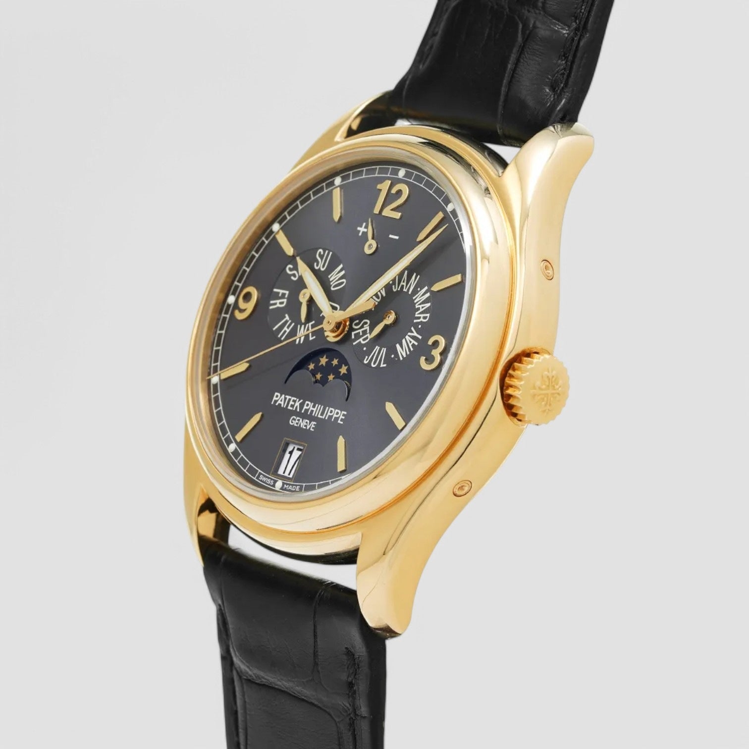 Annual Calendar Grey Dial 18K Yellow Gold