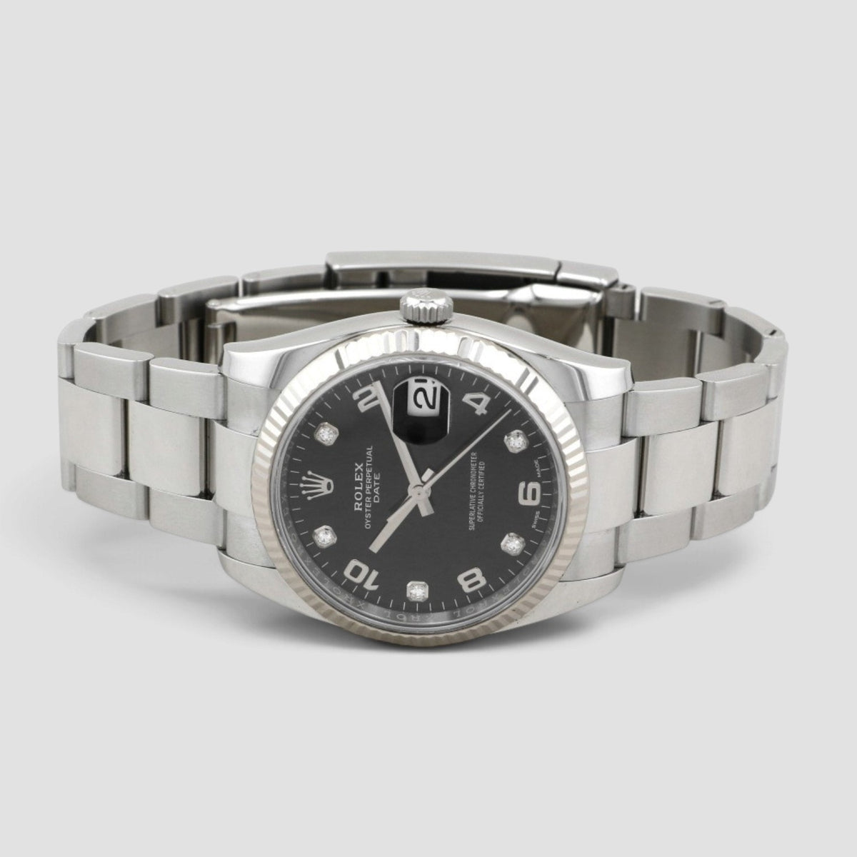 Oyster Perpetual Date 34 Black Diamond Dial