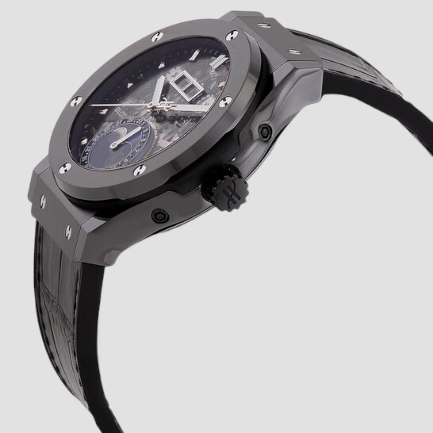 Classic Fusion Aerofusion Moonphase Black Magic Automatic Silver Dial Men's Watch