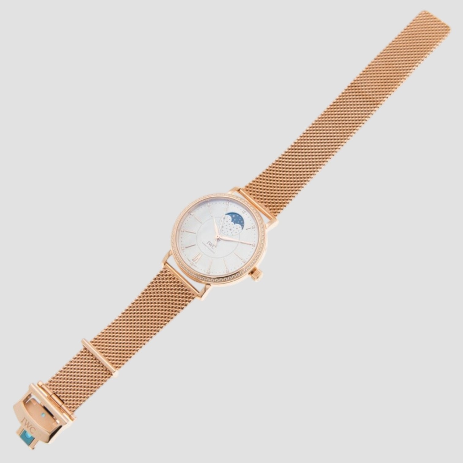 Portofino Mother of Pearl Dial Diamond 18k Rose Gold Automatic Unisex Watch