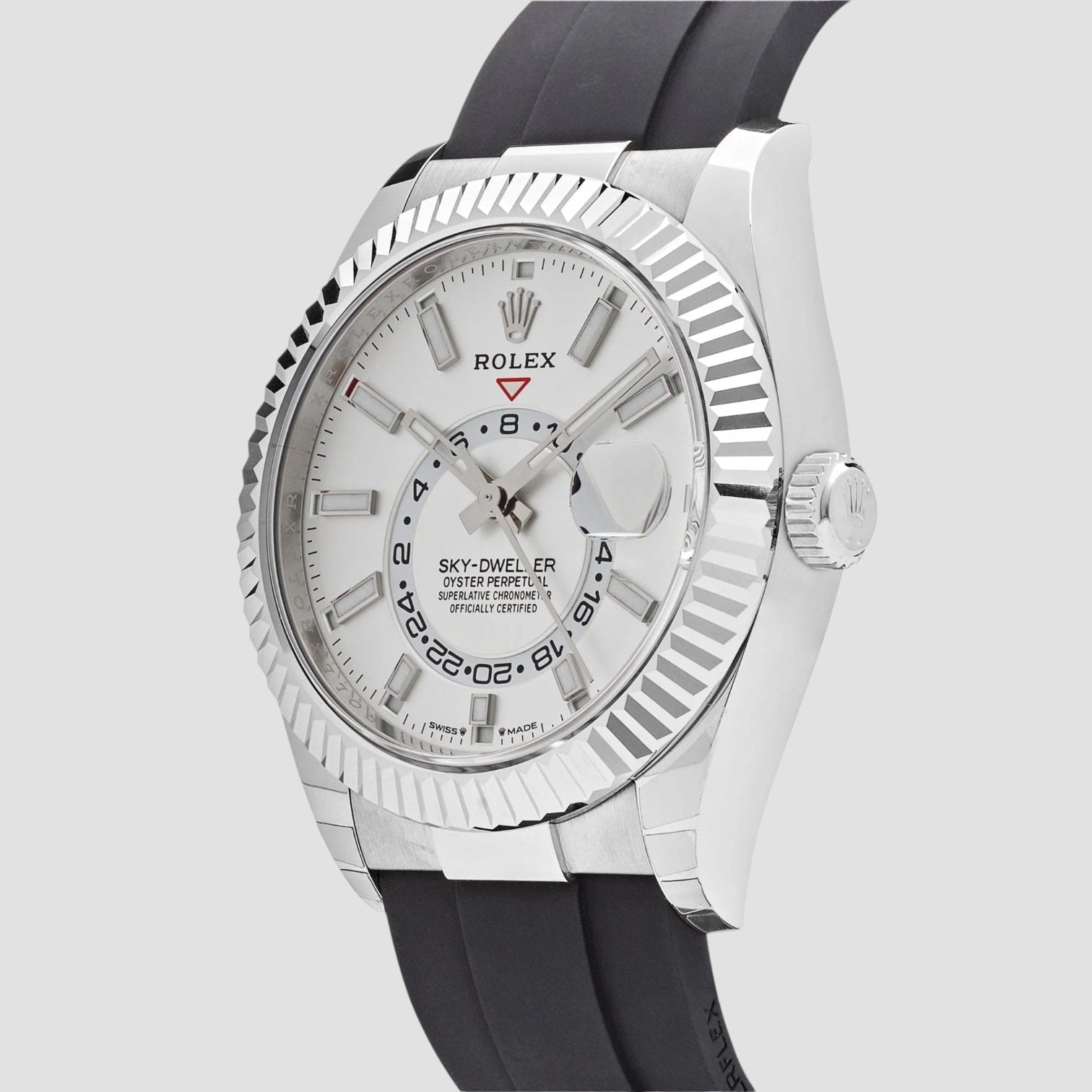 Sky-Dweller White Gold White Dial Oysterflex