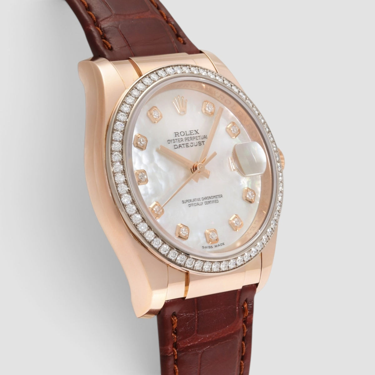 Datejust 36 Everose Gold Mother-of-Pearl Diamond Dial