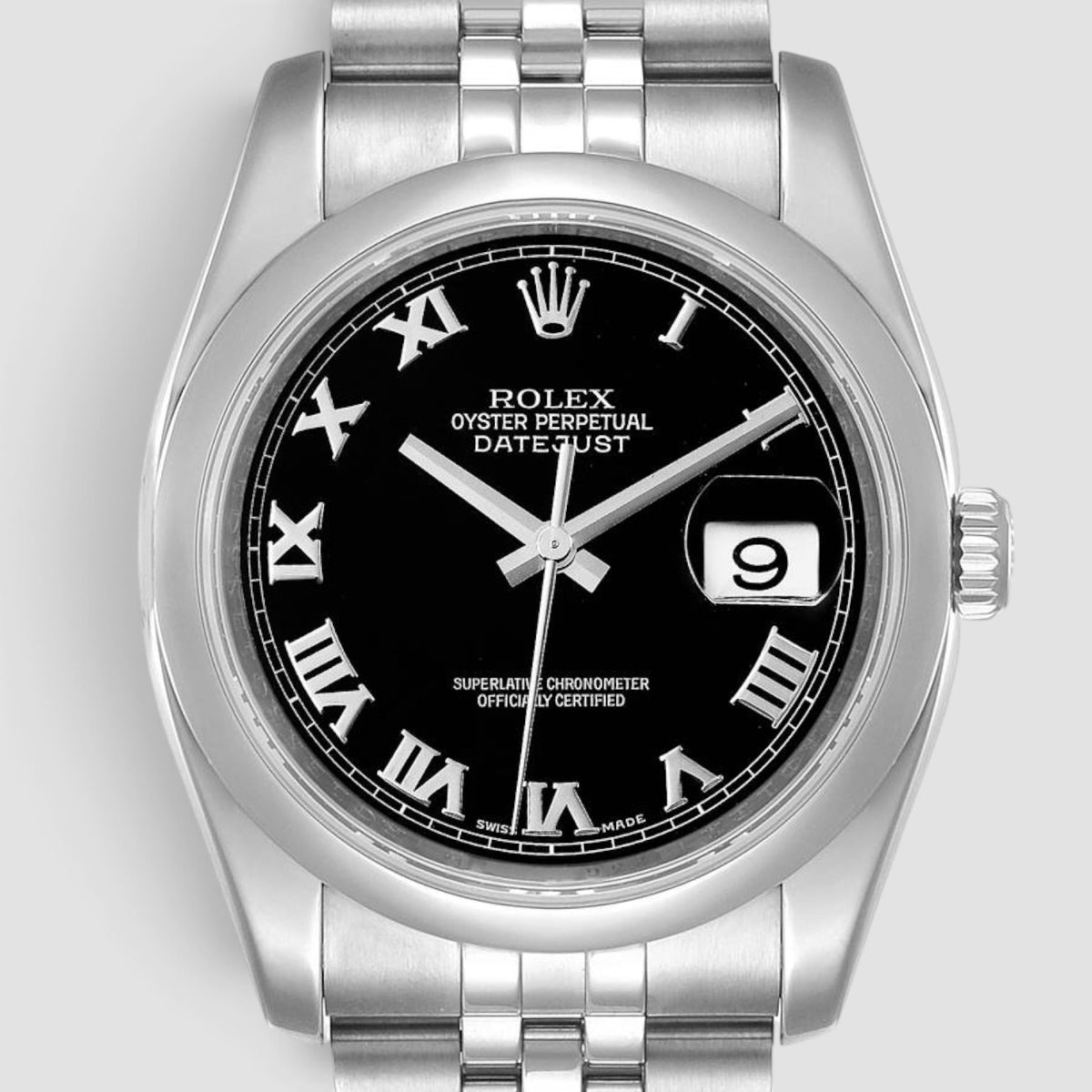Datejust 36 Black Roman Dial Jubilee