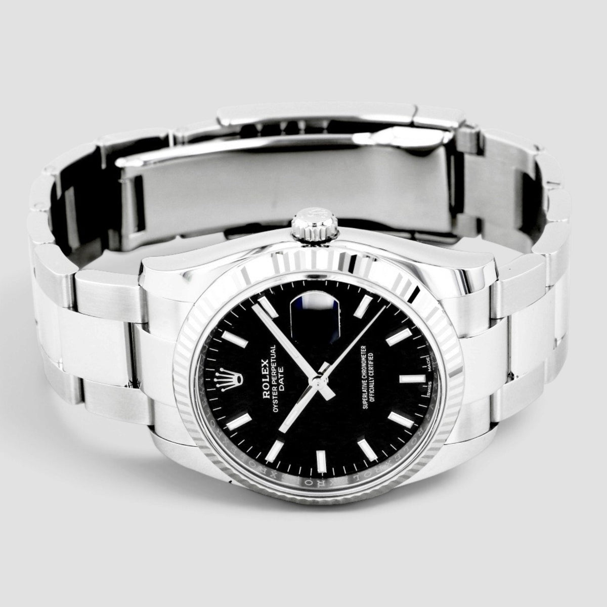 Oyster Perpetual Date 34 Black Index Dial
