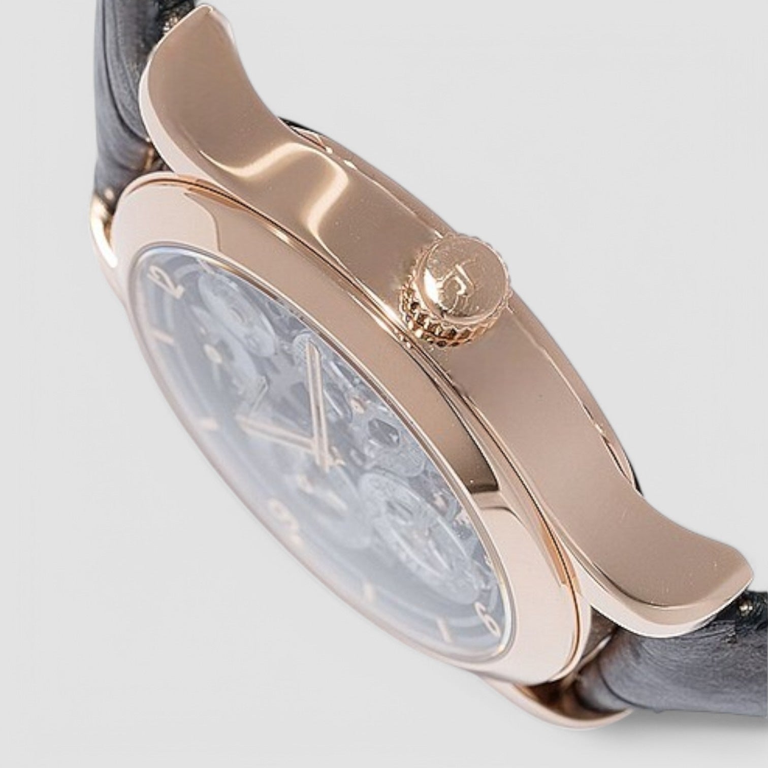 Master Control Eight Days Skeleton Dial 18kt Rose Gold Brown Leather Men's Watch