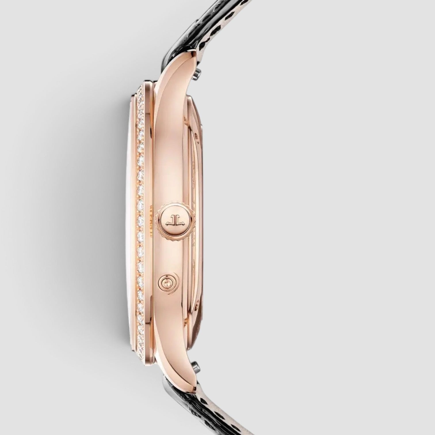 Master Ultra Thin Moon 36mm Rose Gold Silver Dial Diamond Bezel