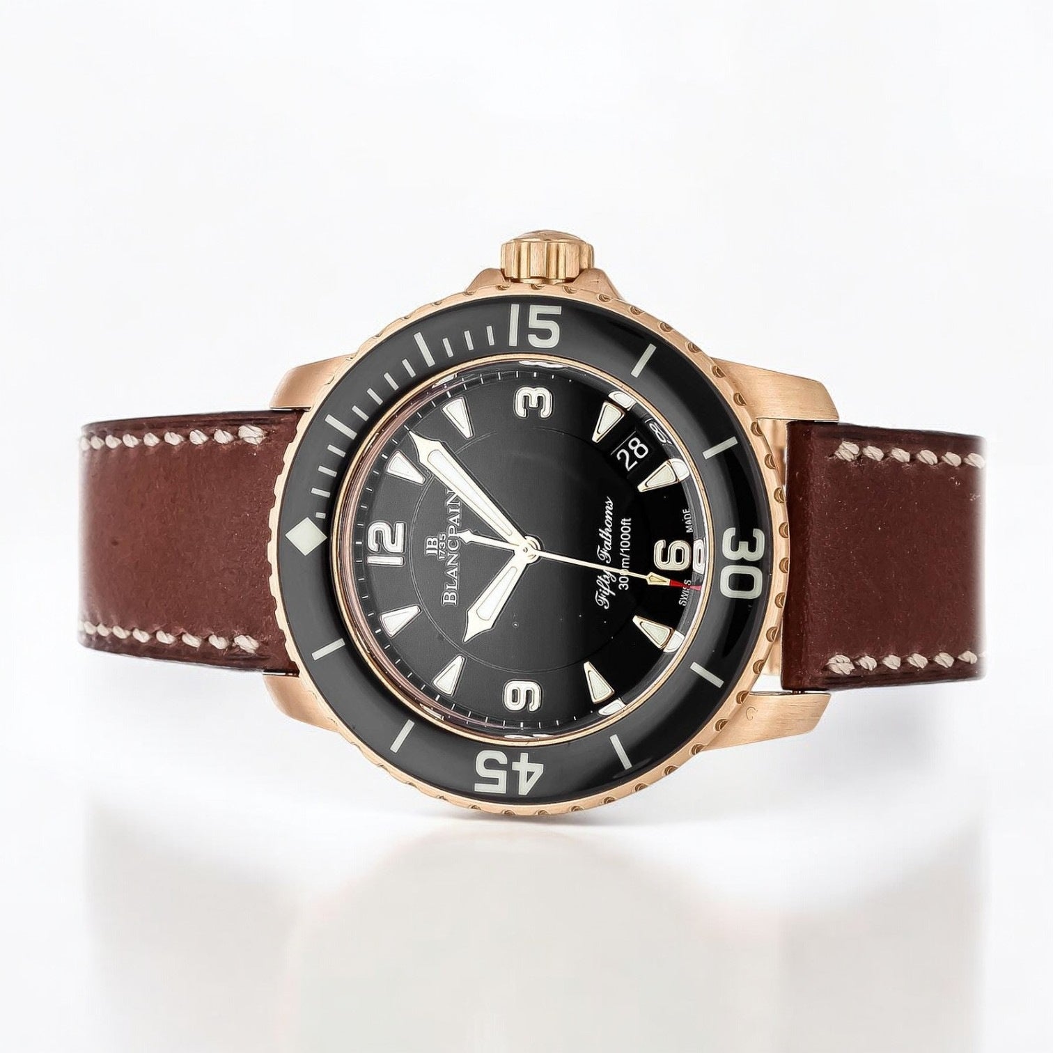 Fifty Fathoms 18K Rose Gold / Leather
