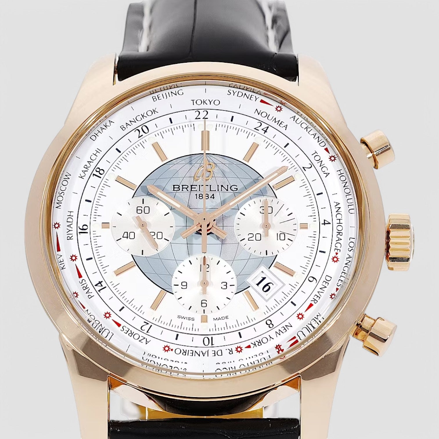 TransOcean Chronograph Unitime 18K Rose Gold