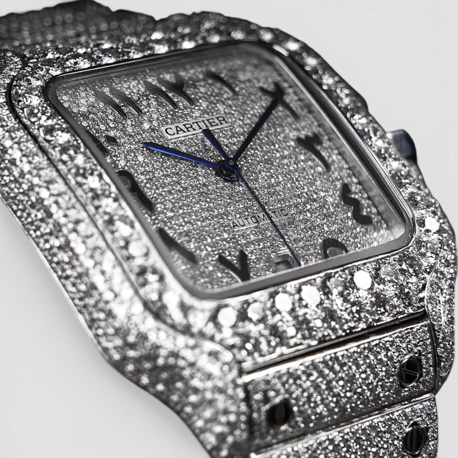 Santos de Cartier Large Fully Custom Diamond-Set Arabic Dial