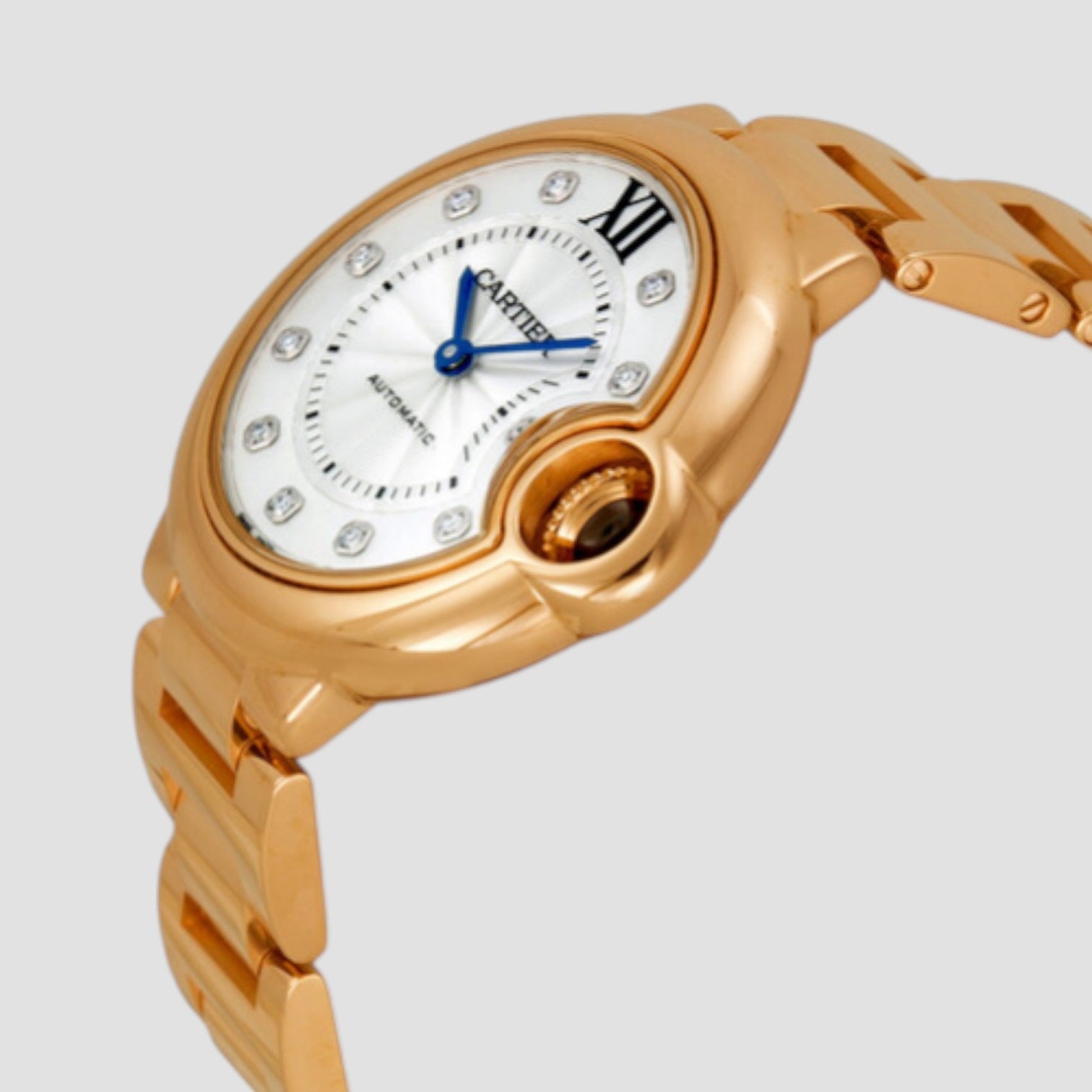 Ballon Bleu Silver Dial 18kt Rose Gold Automatic Ladies Watch