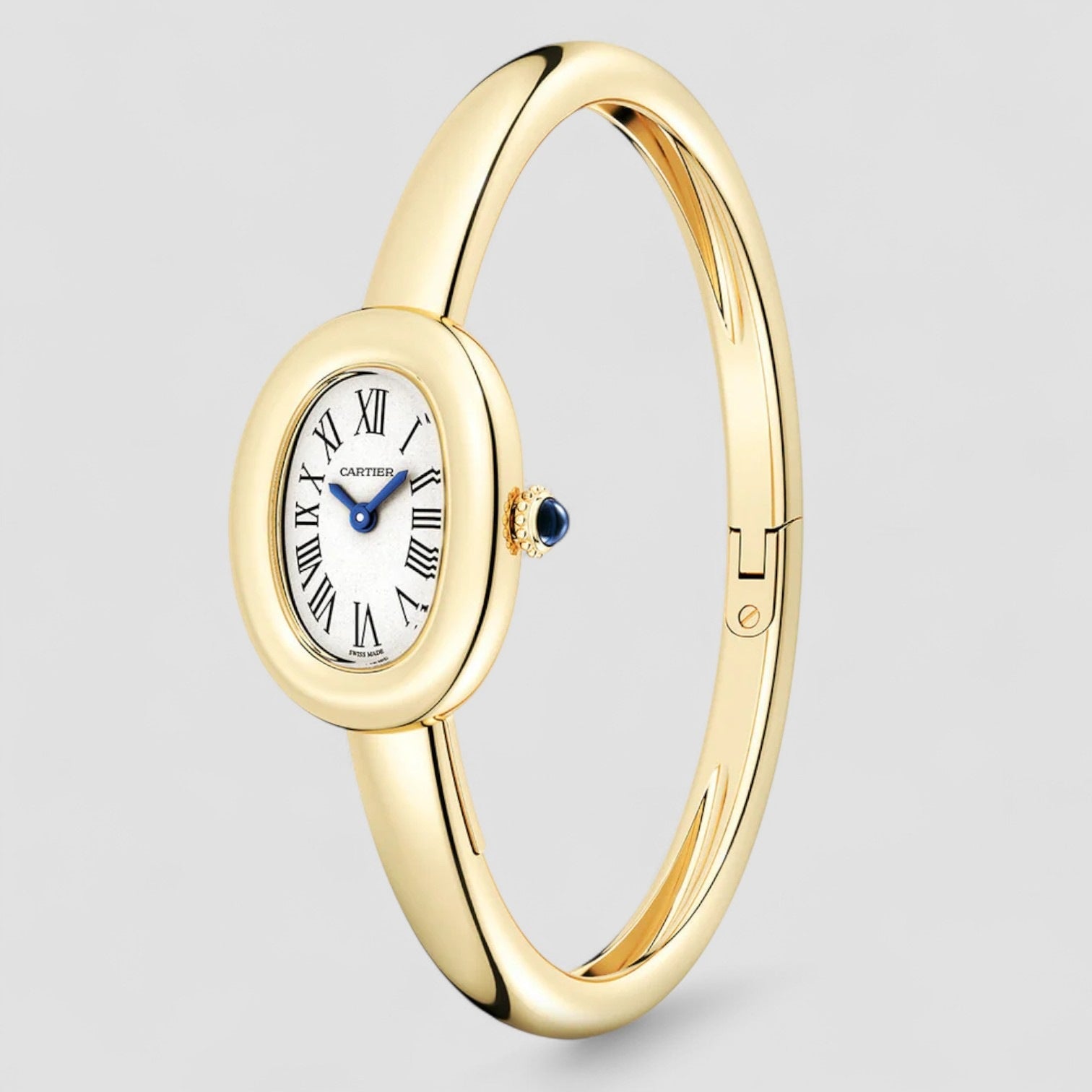 Baignoire (Size 17) 18K Yellow Gold Silver Dial