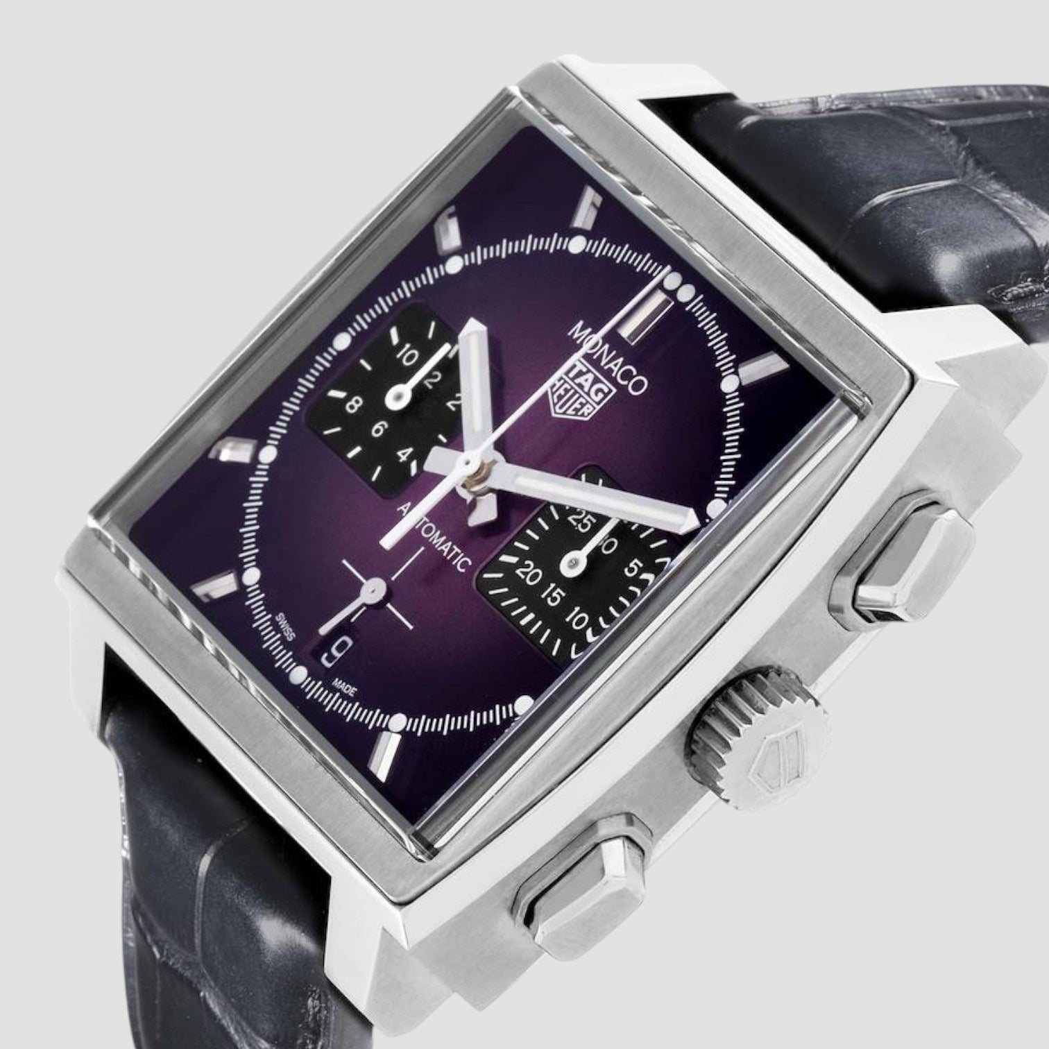 Monaco Limited Edition Purple Dial Automatic Steel Mens Watch