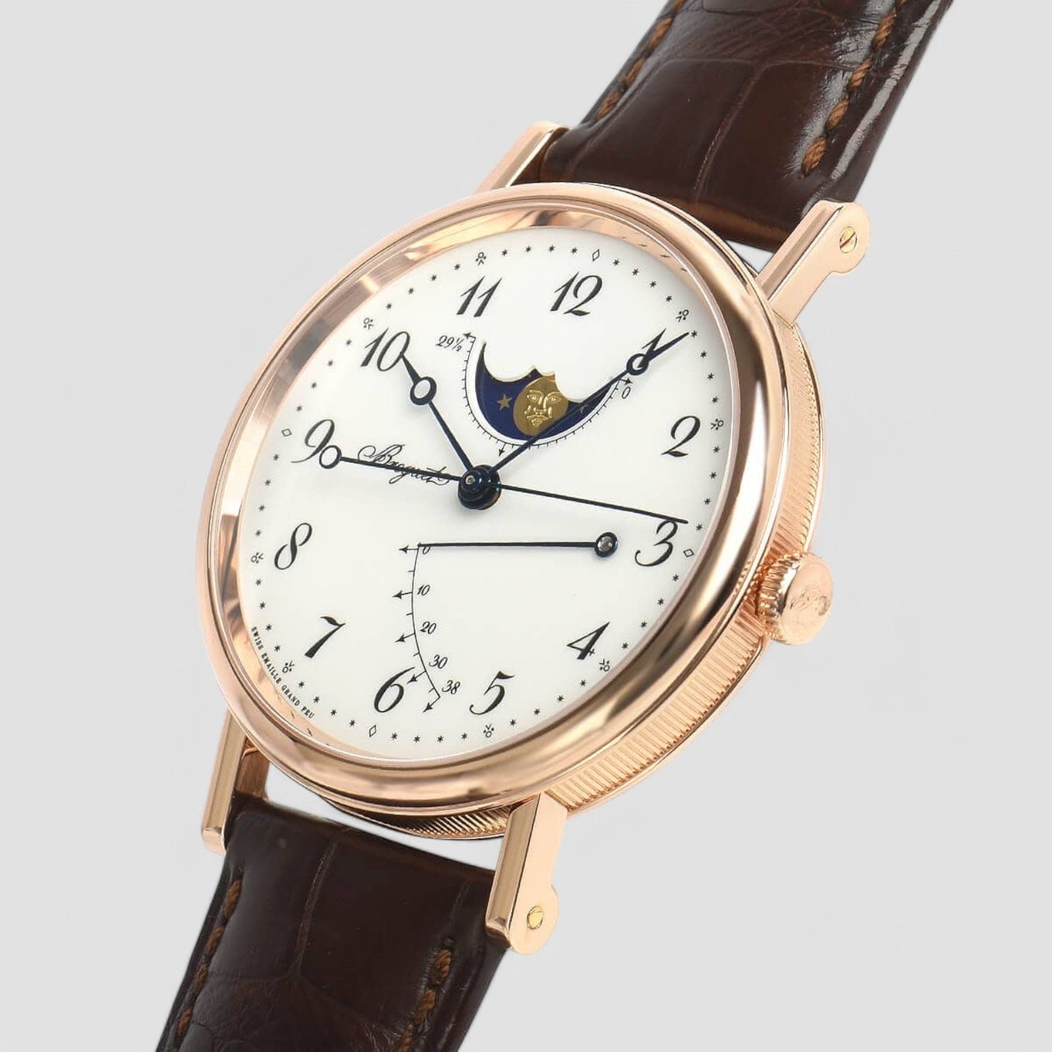 Classique Moonphase 18K Rose Gold Enamel Dial