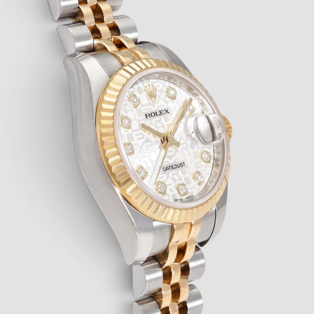 Lady-Datejust 26 Silver Computer Diamond Dial Jubilee