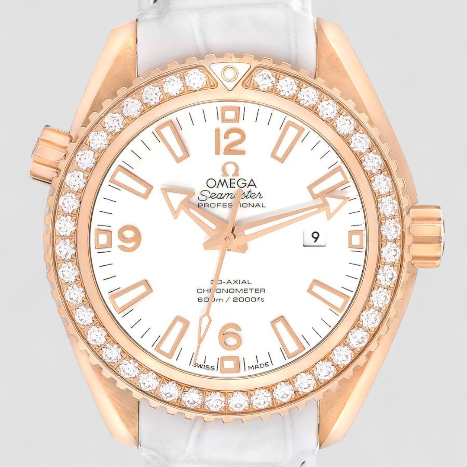 Seamaster Planet Ocean Rose Gold Diamond Ladies Watch