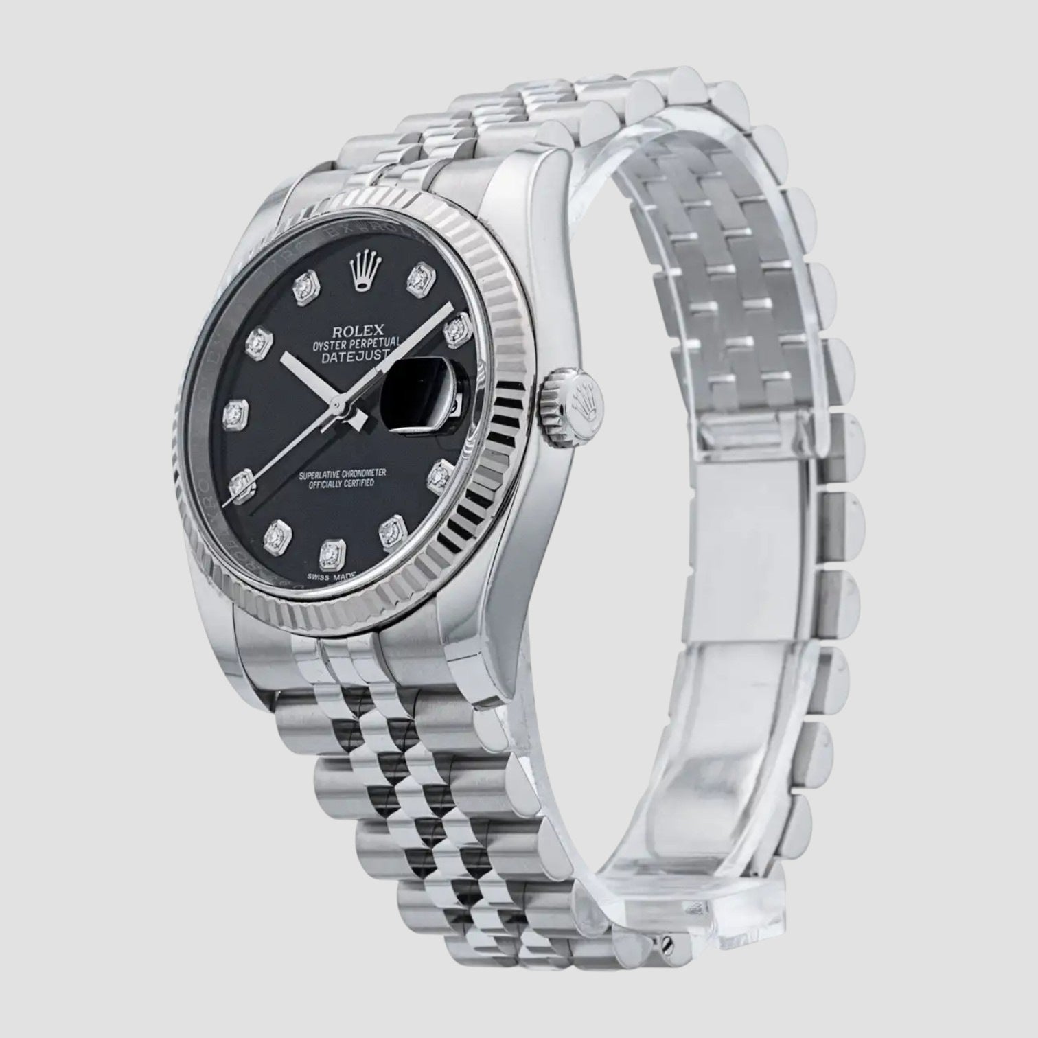 Datejust 36 White Gold/Steel Black Diamond