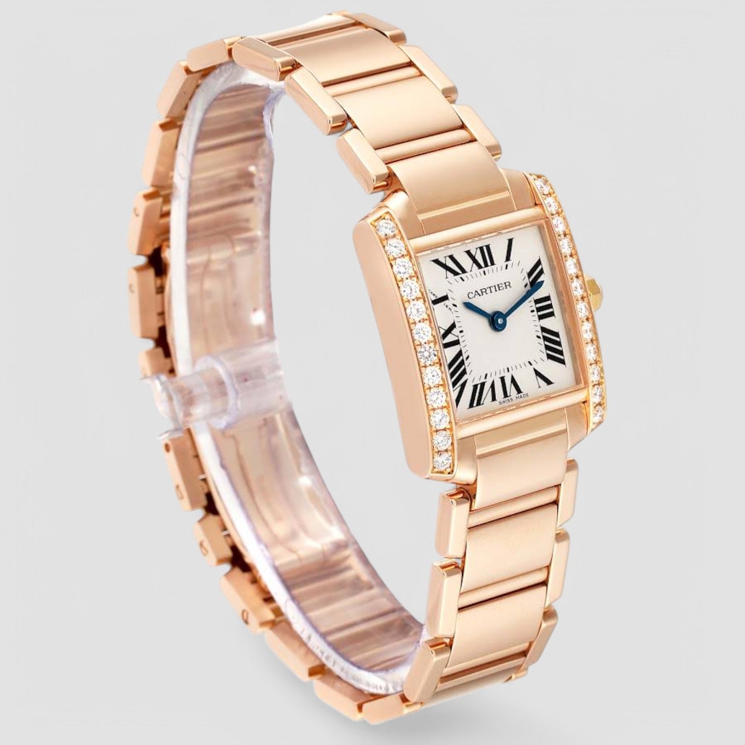 Tank Francaise Rose Gold Diamond Ladies Watch