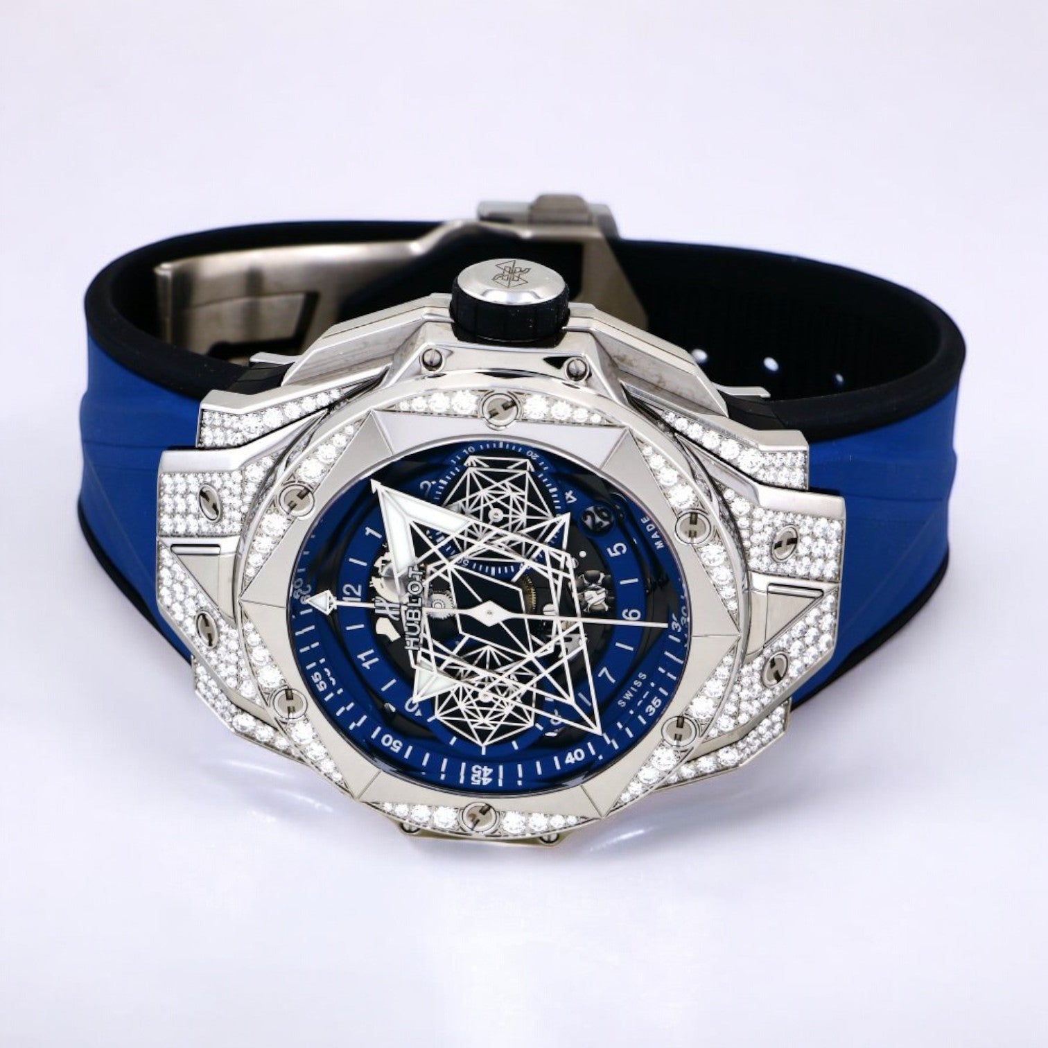 Big Bang Sang Bleu II Titanium Blue Pavé