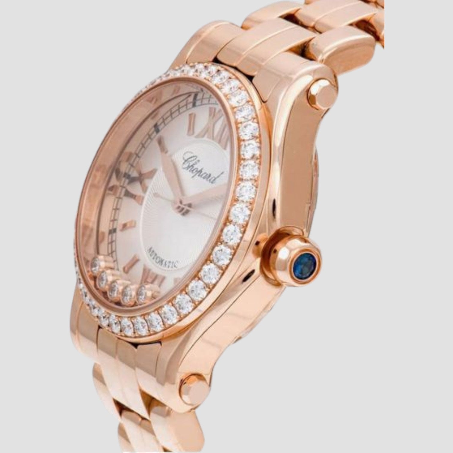 Happy Sport 18ct Rose-Gold Diamond Bracelet Watch