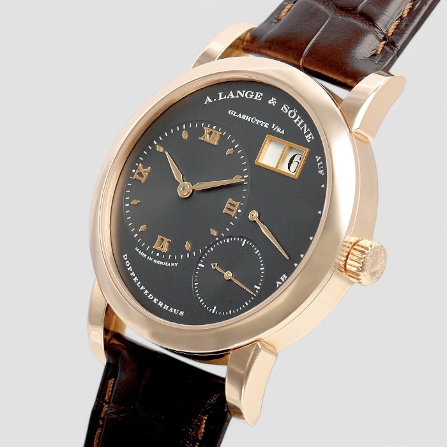 Lange 1 Grey Dial 18K Rose Gold 38.5MM
